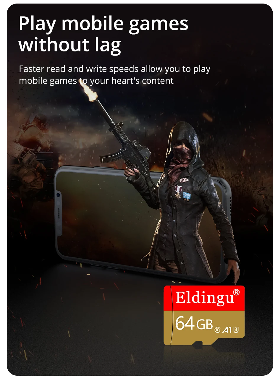 Eldingu Original TF-Karte 64G Class10 A1 für Überwachungsvideo MP3 MP4 Handy-Speicherkarte 32 GB U1 TF-Karte 128 GB U3 – Detail 4