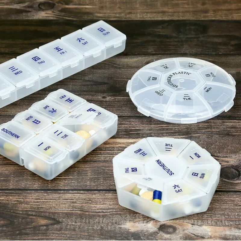 Transparent 8-Grid Sealed Pill Organizer