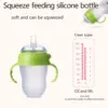 New 0-36 months baby nano-silicone bottle 240ml 150ml with handle Breastmilk-like design Soft milk pulling 3