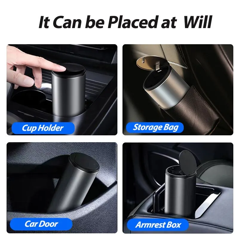 Baseus Car Trash Can Ashtray Dust Case Storage Box Alloy Organizer Car Vehicle Garbage Bin Auto Interior Accessories car trash can