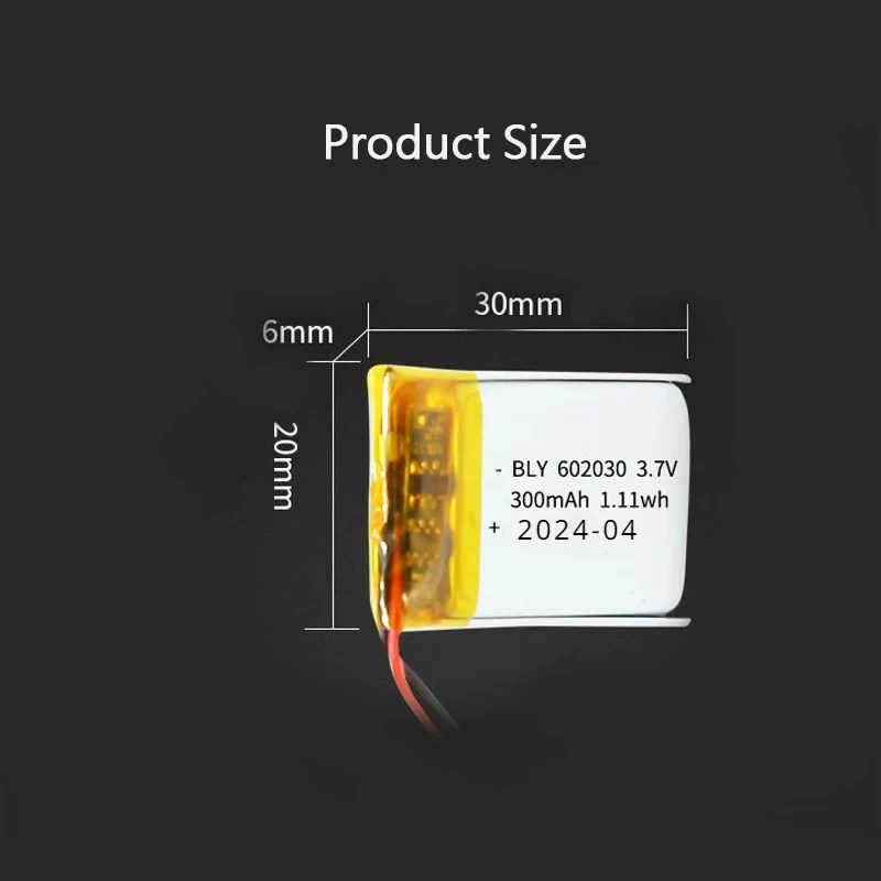 3.7V 300mAh Rechargeable Lithium Battery For Toys LED Light Bluetooth Speaker Tools Accessory