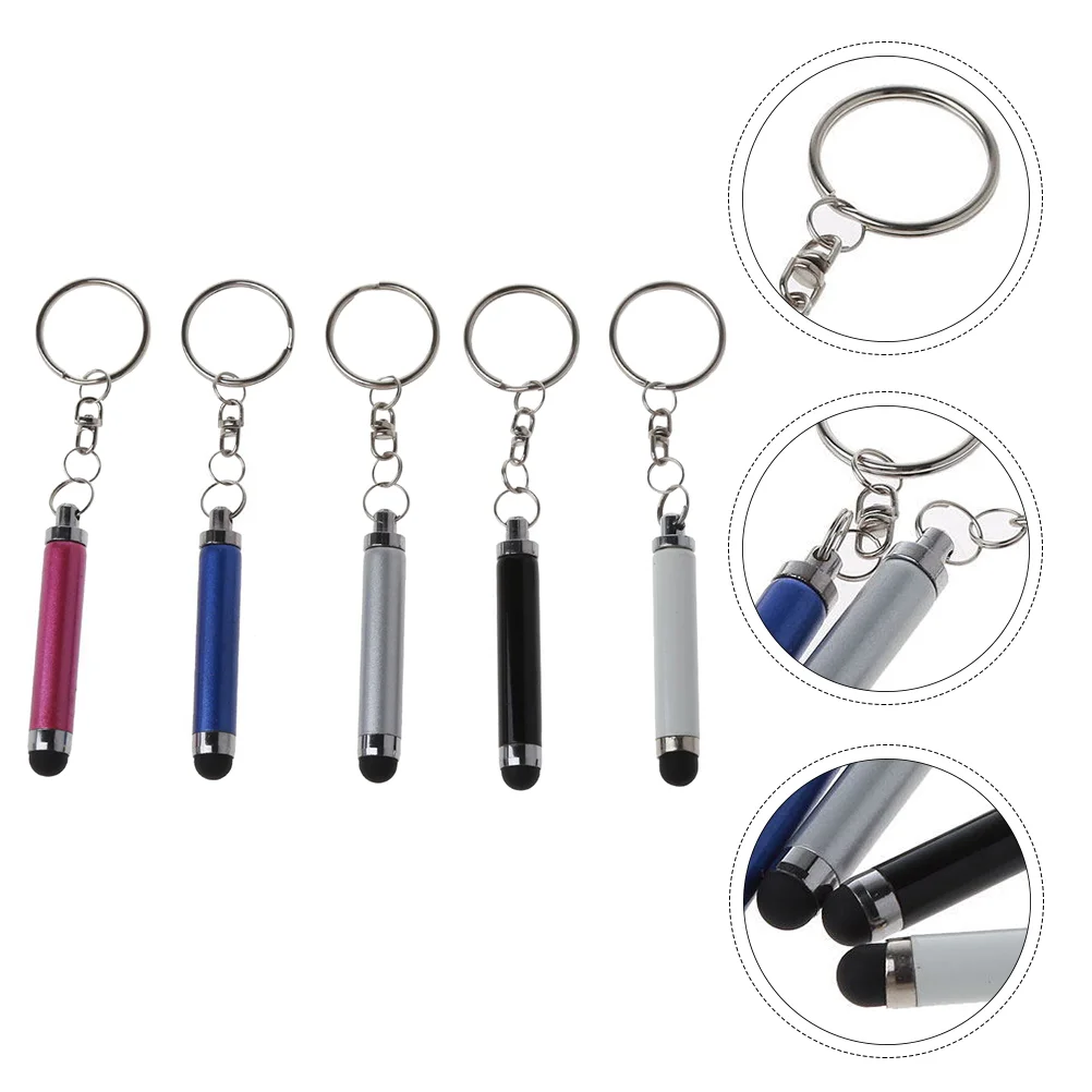

5 Pcs Keychain Fob Portable Hand Pen Stylus with Capacitive Mini Universal Pens