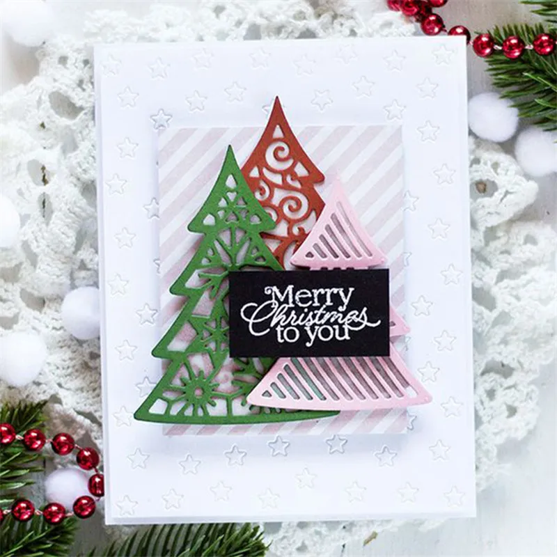 Stencil Per Fustellatura Alberi Di Natale In Cornice Rotonda - 6,7 Cm - Stanzenshop - 4