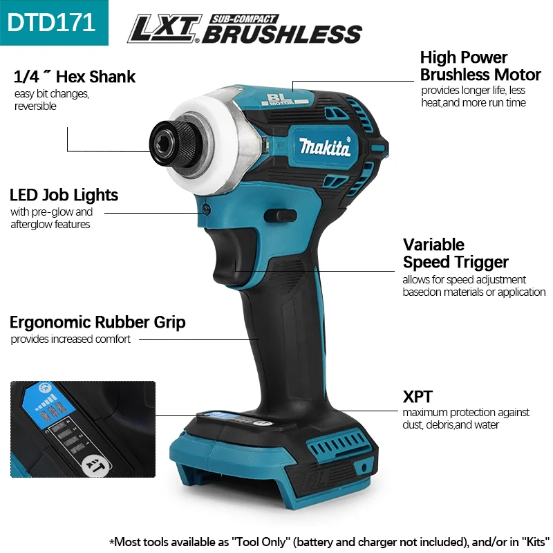 Makita DTD171 별렌치 세트 Impact Driver 18V BL Motor Bare Tool Unit BRUSHLESS Impact Driver 18V Brushless Cordless Impact Driver 3