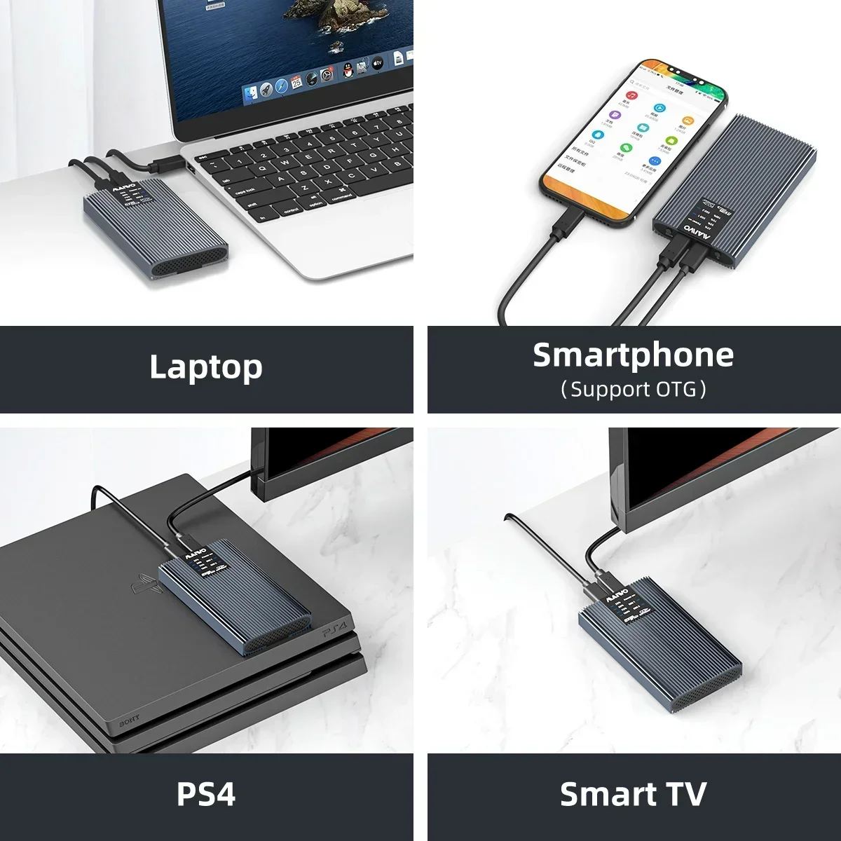 MAIWO 듀얼 베이 하드 드라이브 SSD 인클로저 M.2 NVMe SSD용 도구 없이 오프라인 클로너 USB C 3.2 Gen2 20Gbps 어댑터 도킹 스테이션