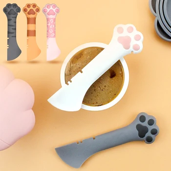 Multifunction Pet Canned Spoon Jar Opener Puppy Feeding Mixing Wet Dry Scoop Cat Dog Accessories Feeder Shovel Pets Tableware 3