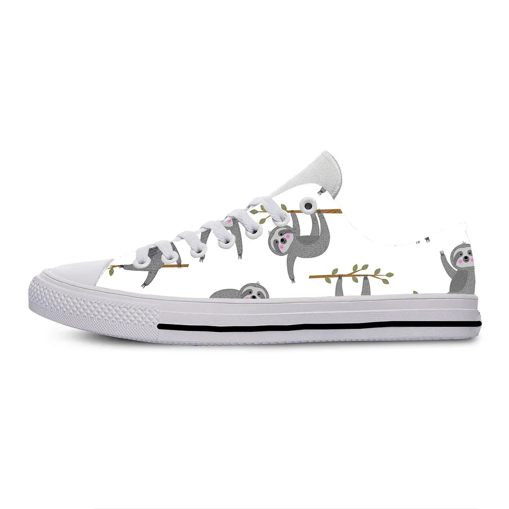 Sloth Pattern Cartoon Anime Funny Cute Fashion Summer Casual Shoes Low Top Lightweight Board Shoes Breathable Men Women Sneakers