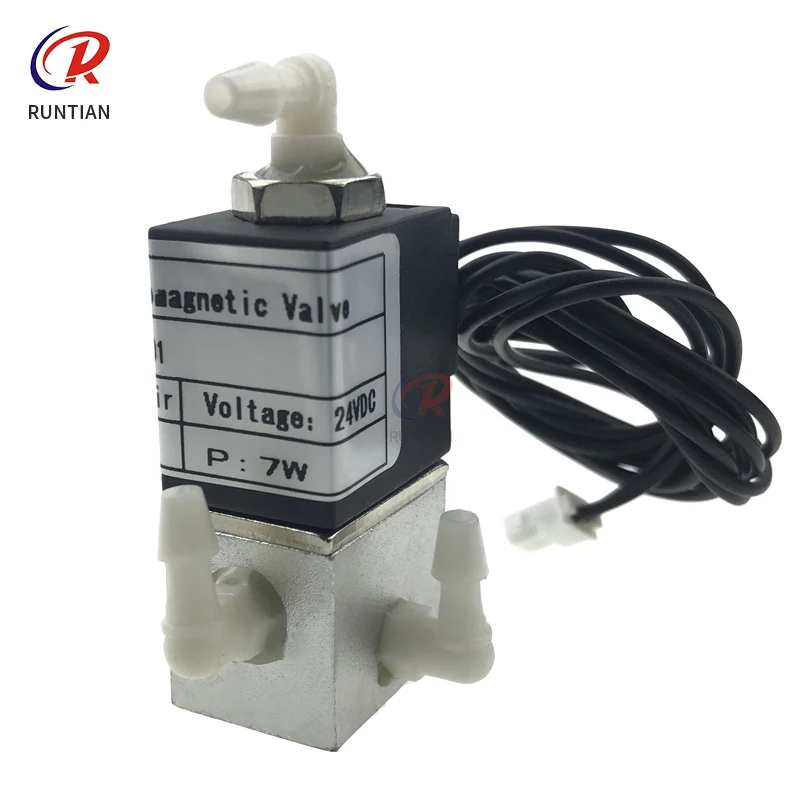 

2pcs Runtian 3way Solenoid valve 24V DC 7W for Myjet inkjet printer JNF UV Solenoid valve for lager format printer CT-V-30A