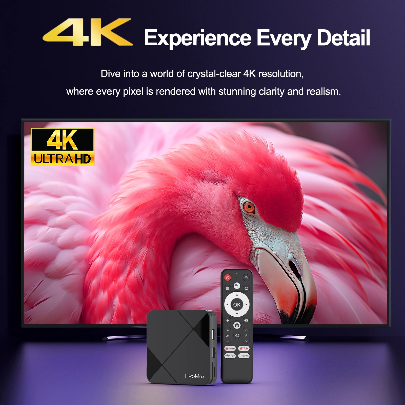 H96Max RK3518 4K TV Box Android 14 Quad Core WiFi6 BT5.4 Google Voice Assistant with New Geometric Lens Design Set Top Box - Imagen 3