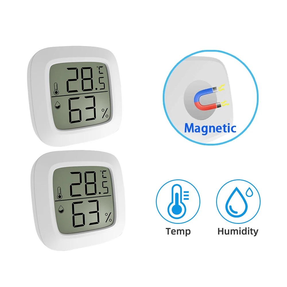 most accurate tape measure Temea Magnetic Mini LCD Digital Room Thermometer Temperature Sensor Humidity Meter Indoor Hygrometer Gauge Weather Station tape ruler Measurement & Analysis Tools