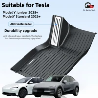 3/6-Piece Set TPE Dual-Layer Car Floor Mats for Tesla Model Y Juniper/Standard Full Vehicle Upgrade with Metal Pedal Driver 1