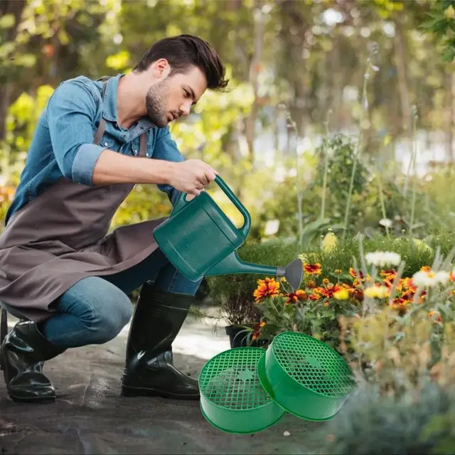 Kerti Talaj Szitter 3 db Háló Szitát Szitáló Serpenyők Kert Vetőgép Ültetéshez Fű Ürítő Kertek Szitálása - Image 3