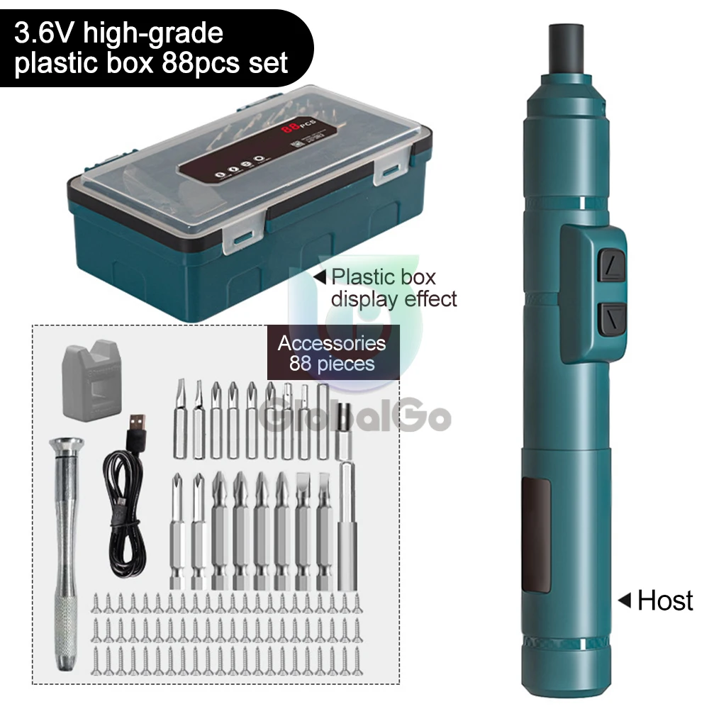 Cordless Electric Screwdriver with Bits and Quick Change Chuck Handles Difficult Repetitive Screw-Fastening Jobs jobs