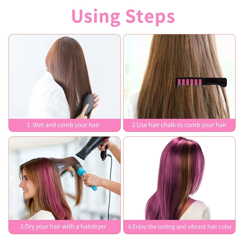 Multi Color Hair Dye Comb Set Fashion Makeup Toy Kits Disposable Hair Dyeing Comb Toys For Girl Hairdressing Combs 4