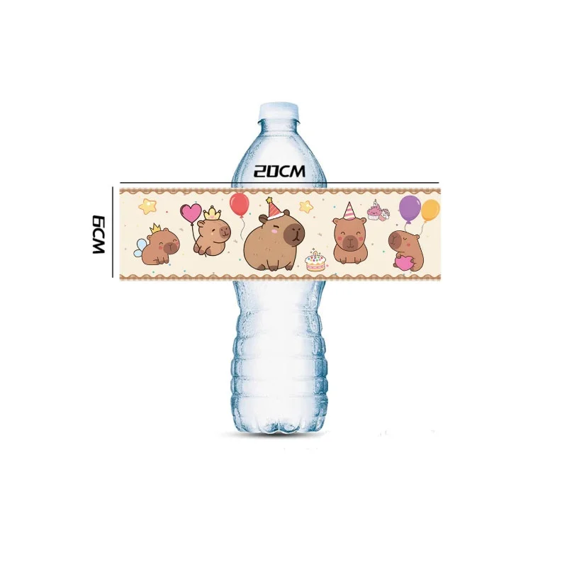 Capybara-Geburtstagsdekorationsset, Ballon, Geschirr, Teller, Tasse, Geschenktüte, Kuchendekoration, alles Gute zum Geburtstag, Capybara-Mädchen-Thema, Partygeschenke – Detail 19