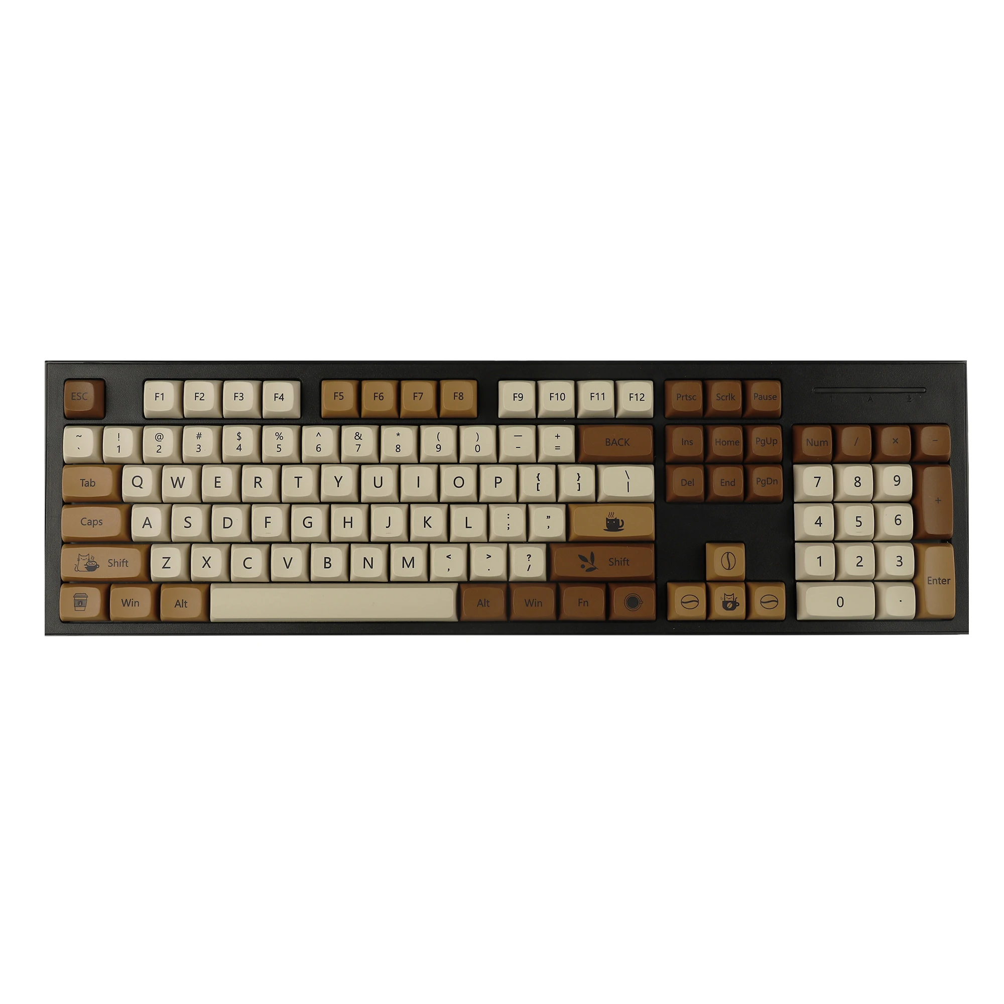 Ymdk-keycaps Coffee Cat 138 Perfil Zda Xda v2 Dye Sub Pbt 104 Tkl 60 96 84 68 64 Switches mx - Imagem 4