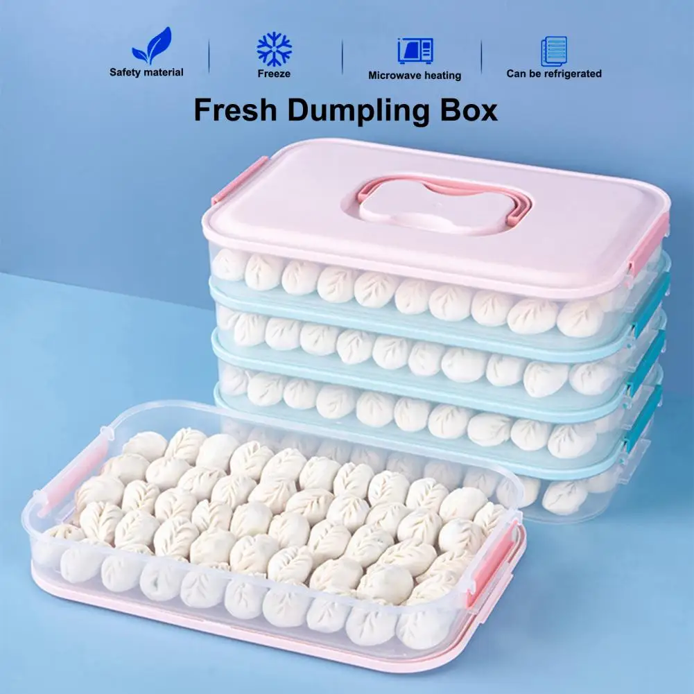 

Dumpling Box Practical Lightweight Large Capacity for Dining Room Dumplings Holder Dumpling Box Lid