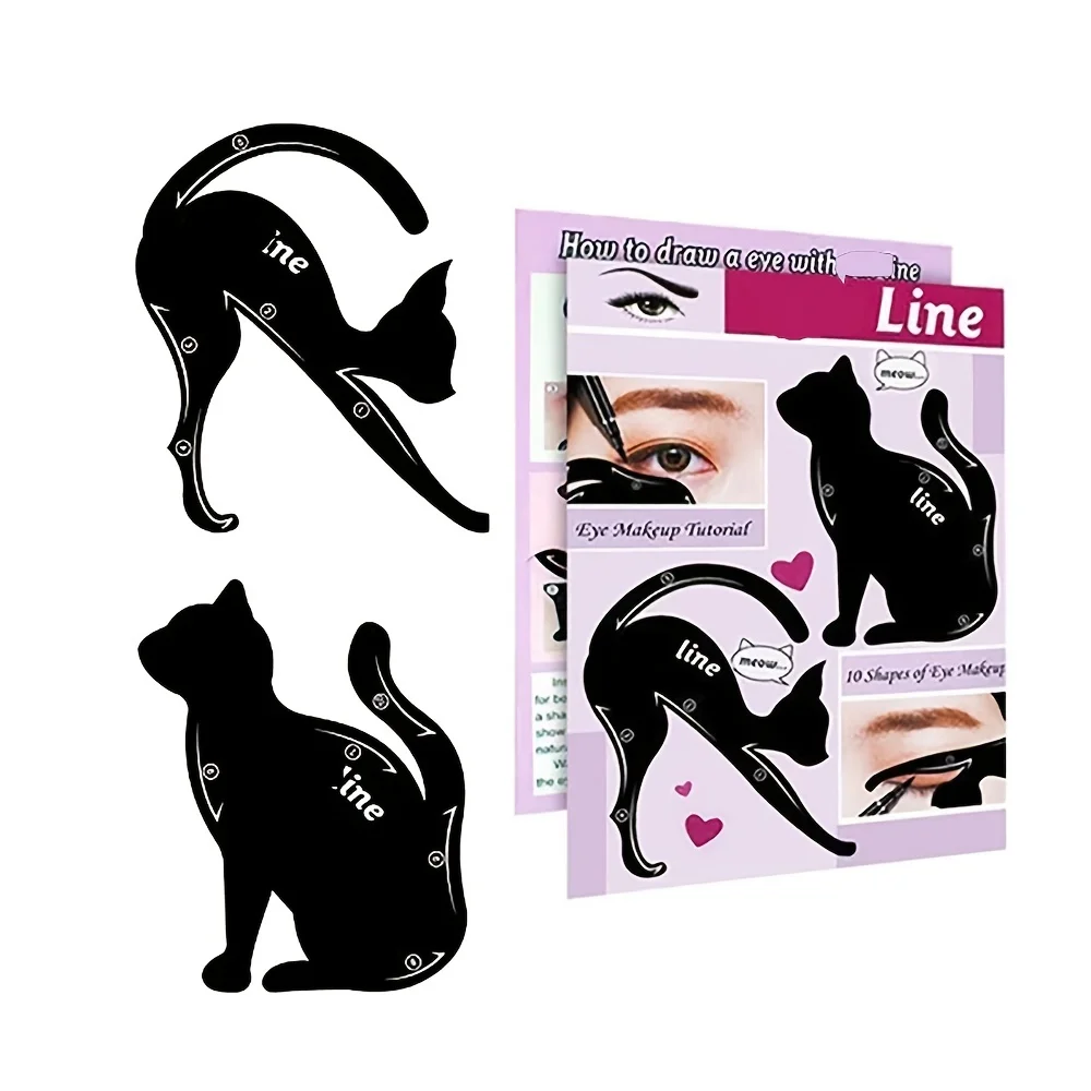 Cat-Shaped Eyeliner Stencil Kit Smoky Eyeshadow Applicator and Quick Makeup Stencil Tool for Perfect Eye Makeup eyeliner stencil tool makeup tools eye makeup tools