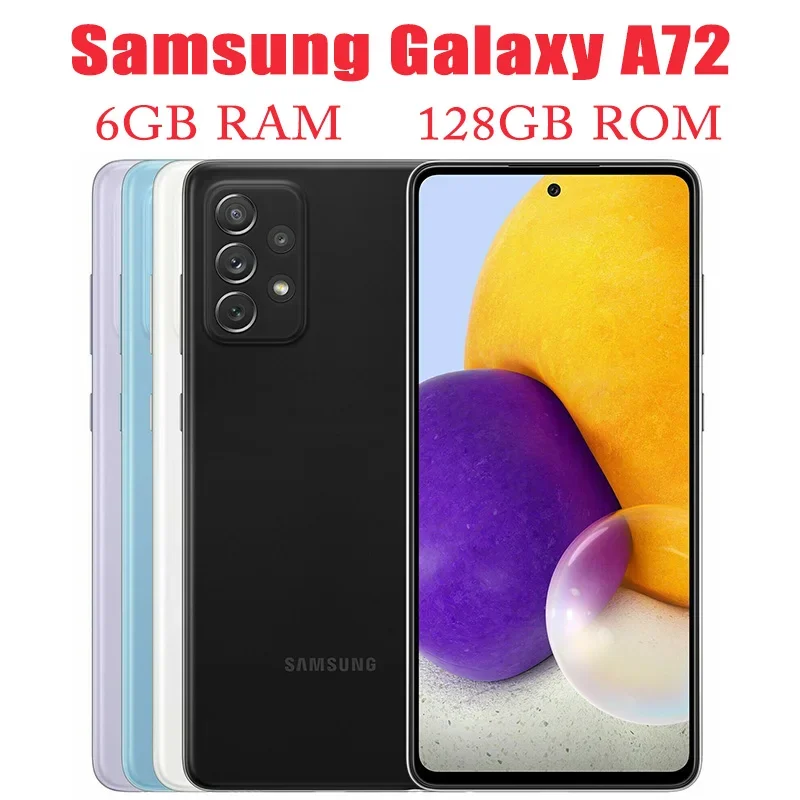 

Оригинальный разблокированный телефон Samsung Galaxy A72 A725FD с двумя Sim-картами, экран 6,7 дюйма, 6 ГБ ОЗУ, 128 Гб ПЗУ, Восьмиядерный процессор Snapdragon 720G, 4 камеры, телефон с 4G LTE