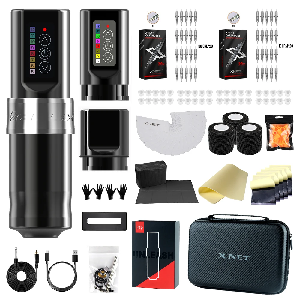 Wireless Tattoo Machine Kit Rotary Tattoo Pen Extra 2400mAh Power