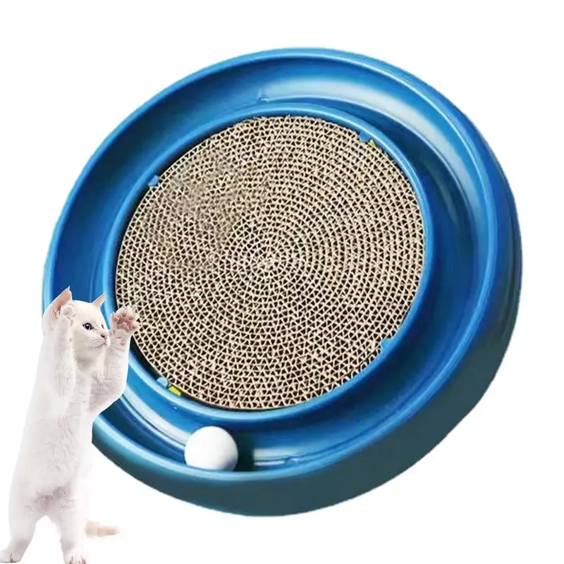 Cat Scratching Pad 2 In 1 Corrugated Paper Flying Disc Scratcher Mat Colorful Thick Cat Scratcher Mat Floor Scratching Pad For
