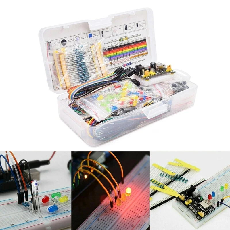 

Electronics DIY Electronic Starter Kit Complete Project Set 830 hole Breadboard for Circuit Board for New Learners P9JB