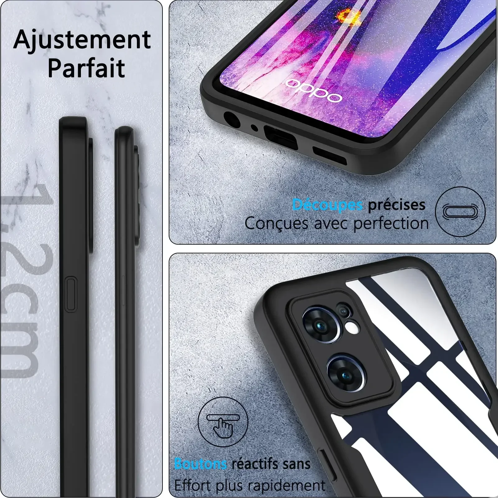Universal 3-in-1 360° Full Protection Acrylic+TPU Phone Case