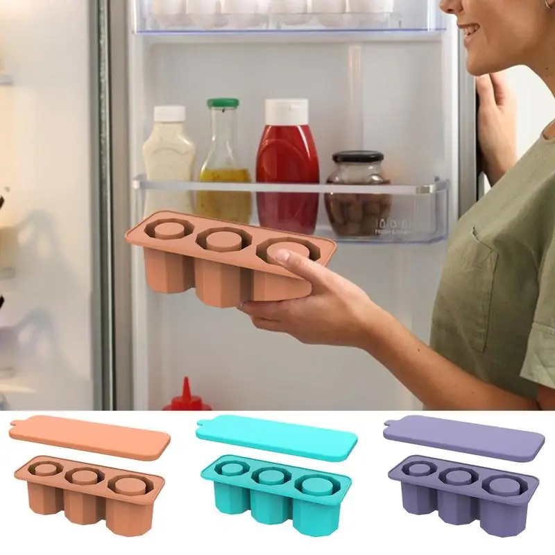 

Reusable Silicone Ice Cube Mold Lids Kitchen Tools Freezer Summer Mould Ice Cube Bin For Making 3 Hollow Ice Cube, Ice Trays