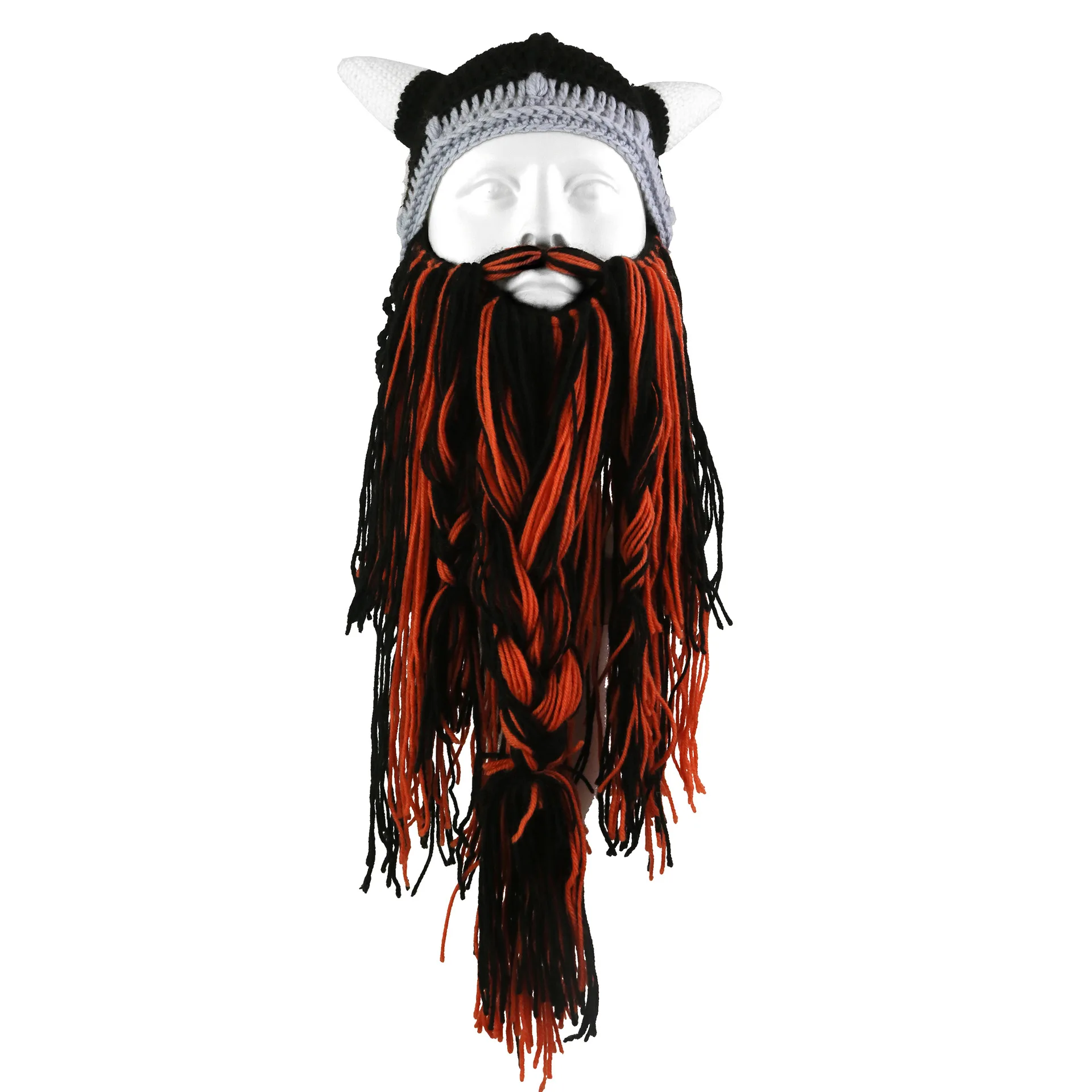 Long Bearded Viking Bean Creative Personalised Party Hat Bearded Big Bullhorn Funny Cap Magical Winter Halloween Prop Hat