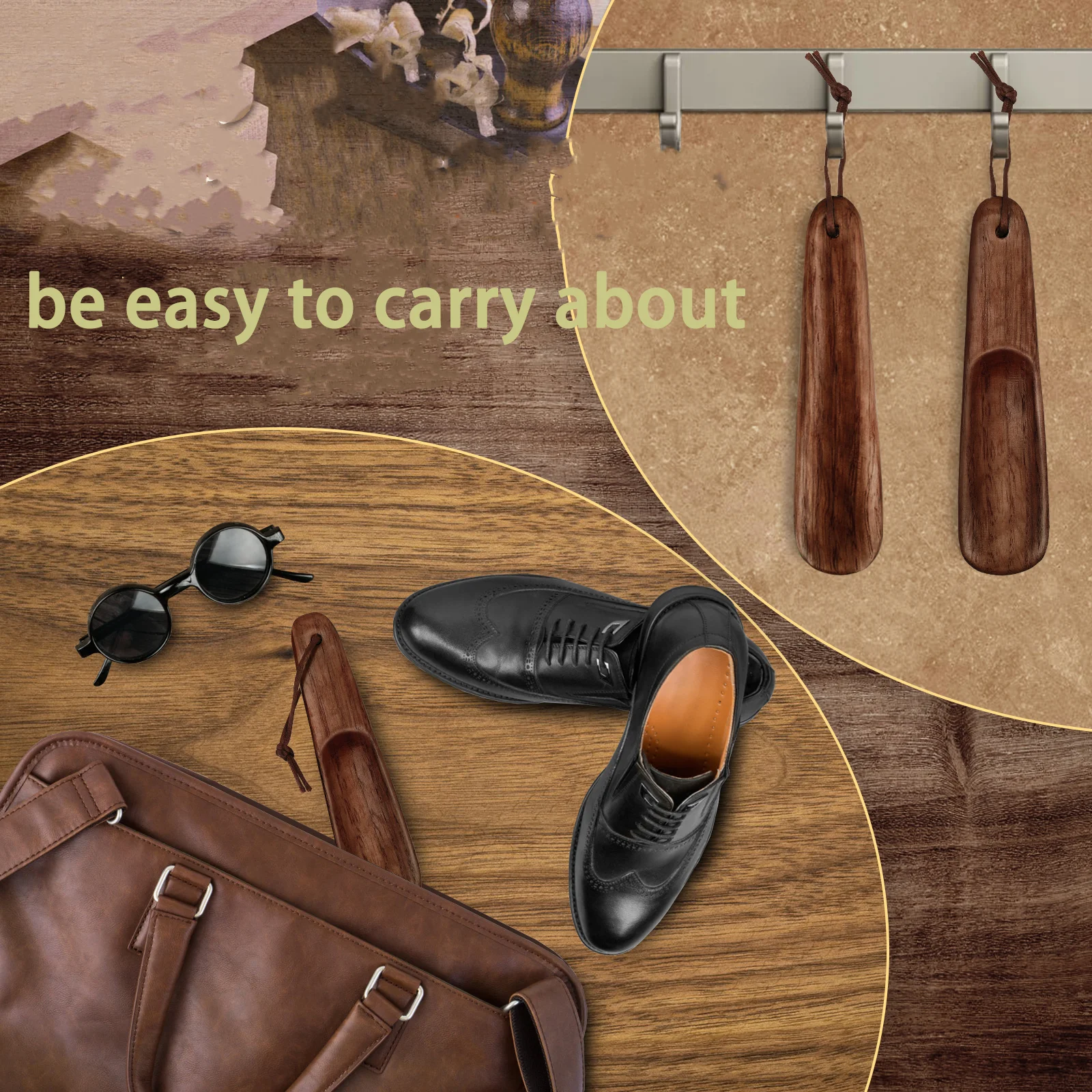 16CM Solid Wood Shoe Horn Portable Travel Shoe Spoon For Shoes Wooden Handle Mini For Kids shoe horn
