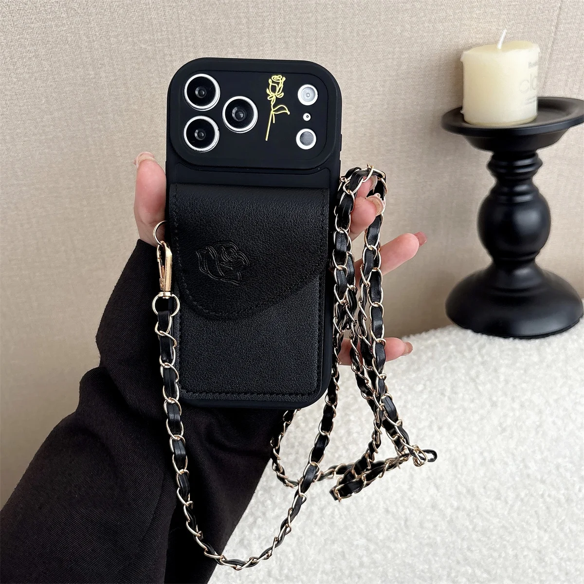 Versatile Crossbody Silicone Phone Case with Leather Wallet and Card Holder Slot