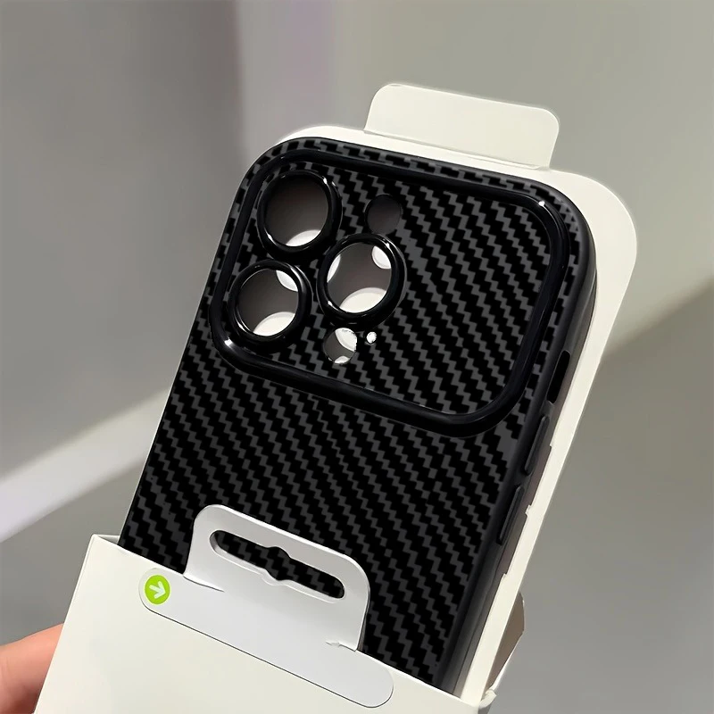 Premium Black Carbon Fiber Pattern Shockproof Phone Case