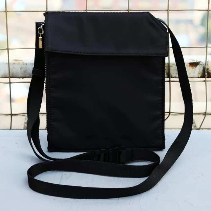 High quality 1017 ALYX 9SM embroidered letter nylon canvas men's single shoulder black crossbody bag fashion phone bag