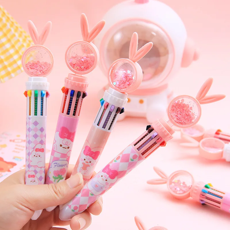 7Pack Cute Sequin Click Pens For Journaling Pretty Fancy Glitter Ballpoint  Pen with Retractable Writing Black Ink For Women Girl - AliExpress