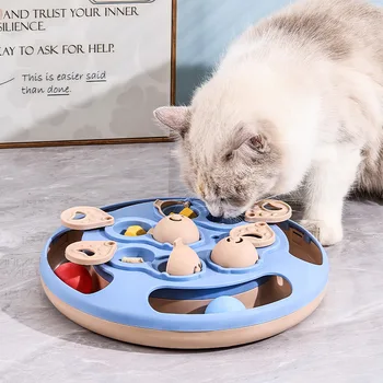 Smart Cat Puzzle Toy Alimentatore lento Giradischi interattivo Dispenser di cibo per gatti da interno Anti-Boredom Addestramento per animali domestici Gioca a giocattoli