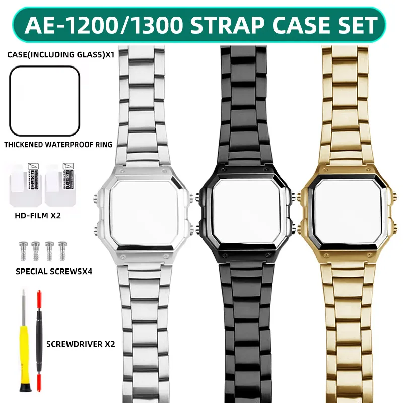 Stainless Steel Watch Case with Waterproof Ring - Black/Silver Finish
