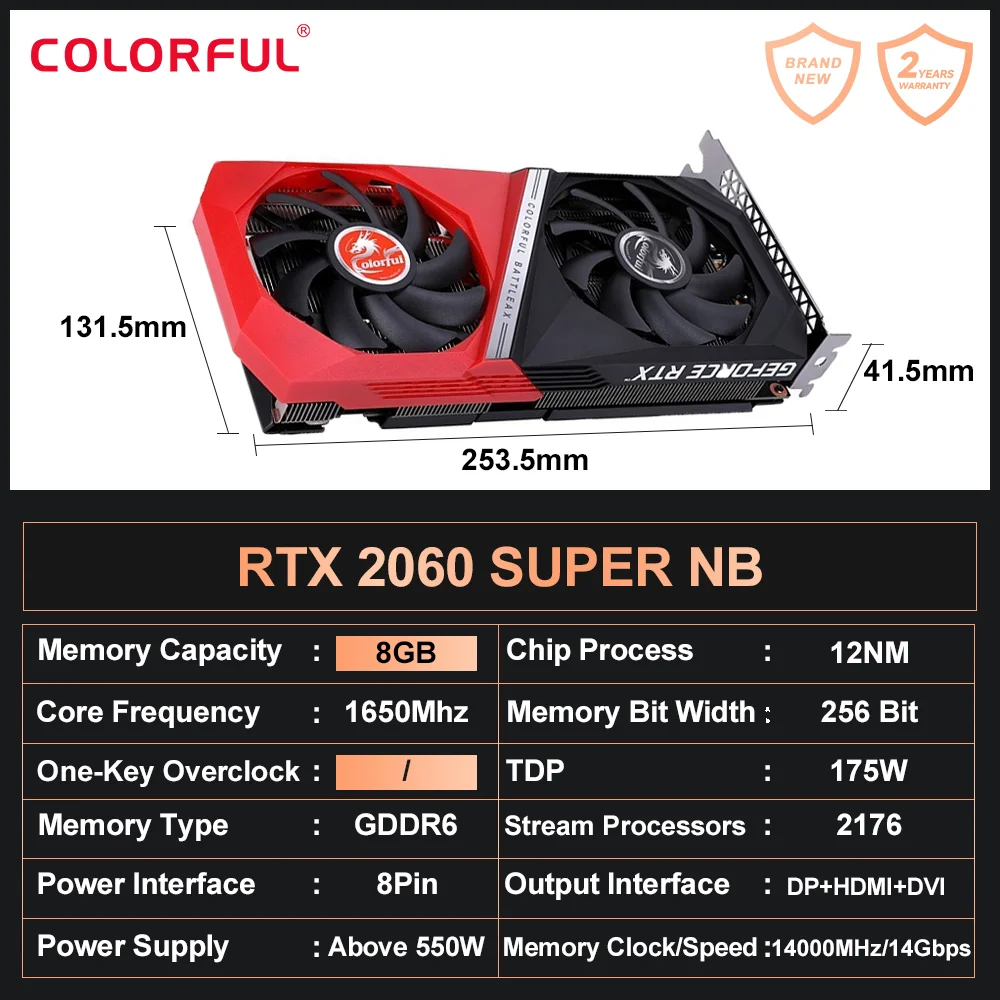 やや難動作品】Colorful GeForce RTX 2060 Super