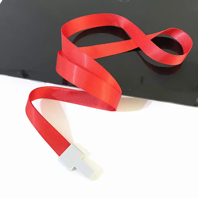 Cheap Transparent Credential Badge Holder Lanyard for Business Meeting Visiting Hang Pass Tag ID Card Candy Color Protector Case Red Lanyard