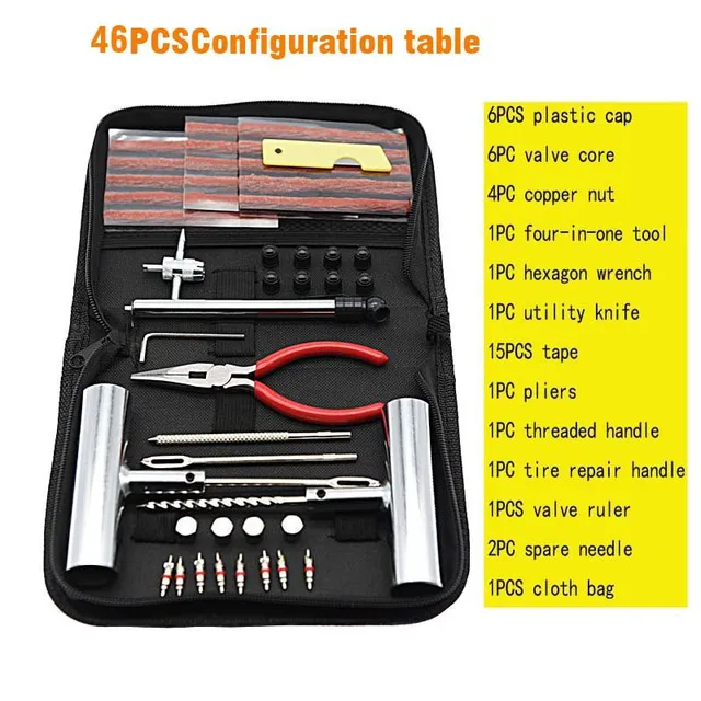 Kaufe Universal Auto Fahrrad Reifen Reparatur Pannen Stecker Reifen  Reparatur Kit Beschlagen Werkzeug Set 45 PCS Auto Reifen Reparatur Werkzeug