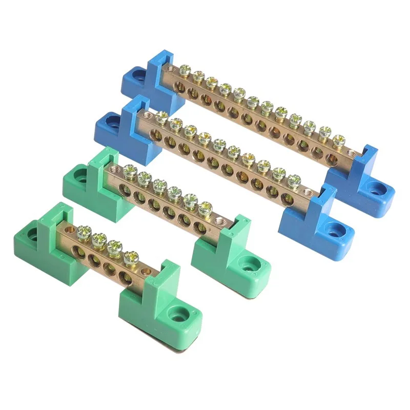 1Pcs 6*9 4/6/8/10/12 Hole Zero Ground Row Copper Bar Connection Terminal Wiring Terminal Of Distribution Box