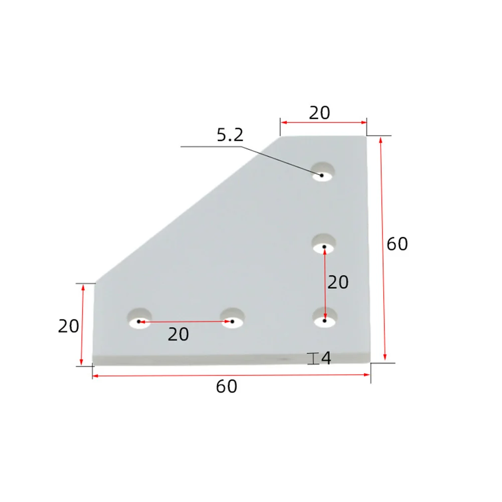 1pc 5 Hole Joint Board Plate Corner Angle Bracket Connection Joint Strip 90 Degree For Aluminum Profile Black/Silver