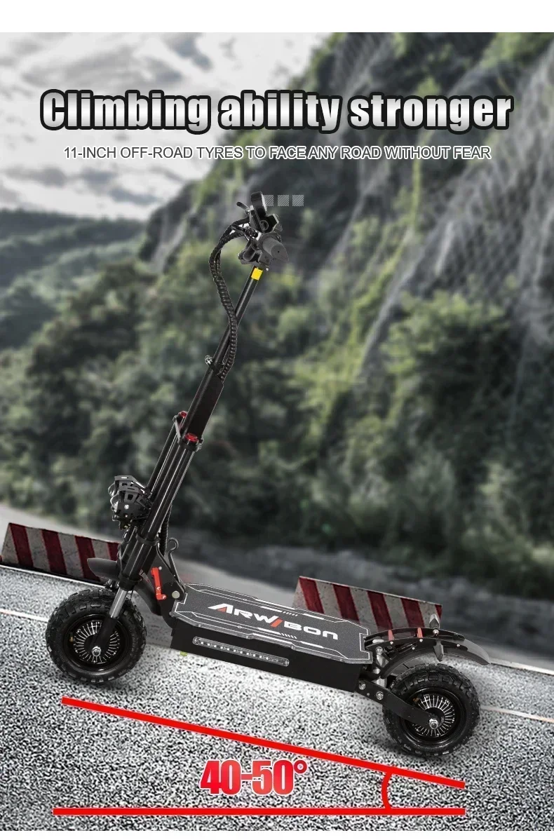 Q12plus Electric Scooter 6000W-60V-38AH Electric Scooter 85km/h Endurance 100km Road Off-road Electric Scooter S35018689fedb404da3b4261fe3954b09Y