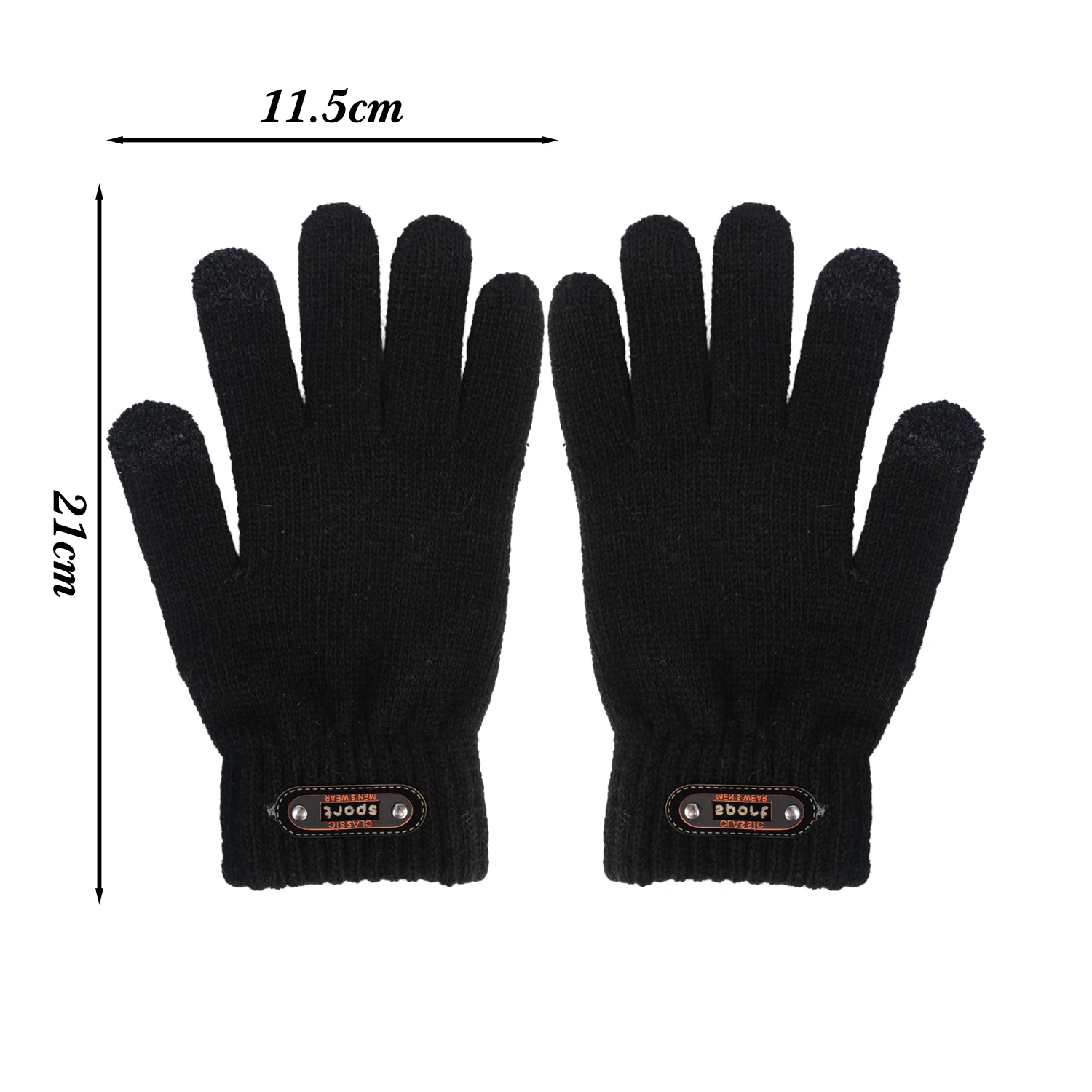 2Pairs Winter Knitted Gloves Thickened Plush Warm Windproof Coldproof Touch Screen Cycling Gloves Outdoor Driving Running Gloves