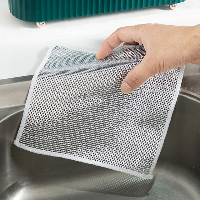 Multifunctional Wire Dish Cloths Non-Scratch Microfiber Dish Cloths Kitchen  Cleaning Towels for Dishes Sinks Counters Stove Tops