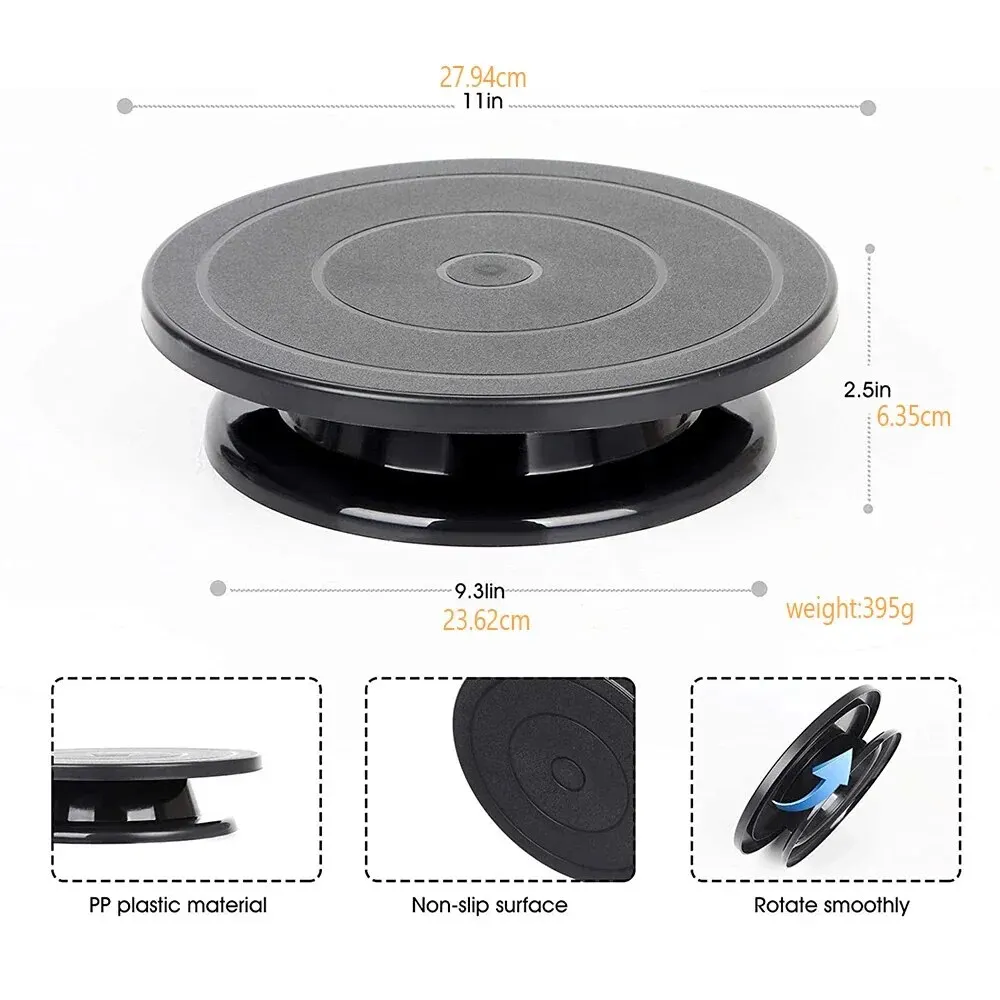 1pc 11Inch Plastic Revolving Cake Decorating Stand Turntable