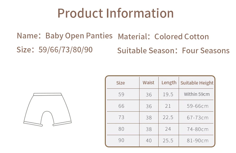 Colored Cotton Newborn Baby Pants with Open Crotch Spring Summer Trouser Children Boys Girls Toddler Clothes For 0-1 Years