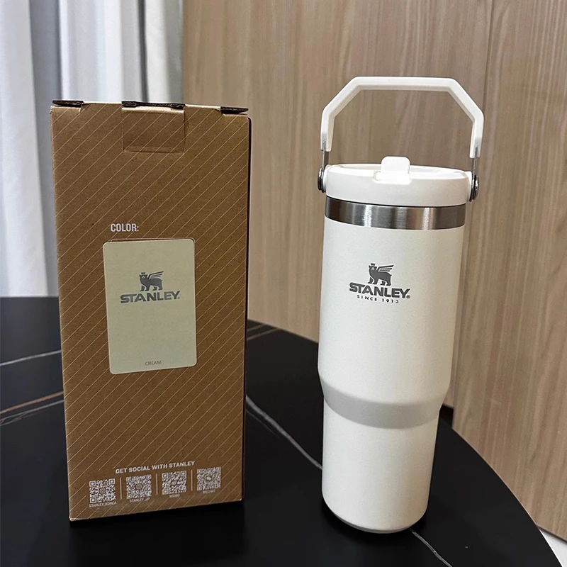 New 30oz Stanley IceFlow Stainless Steel Tumbler with handle Vacuum  Insulated Water Bottle for Home Reusable Cup with Straw - AliExpress