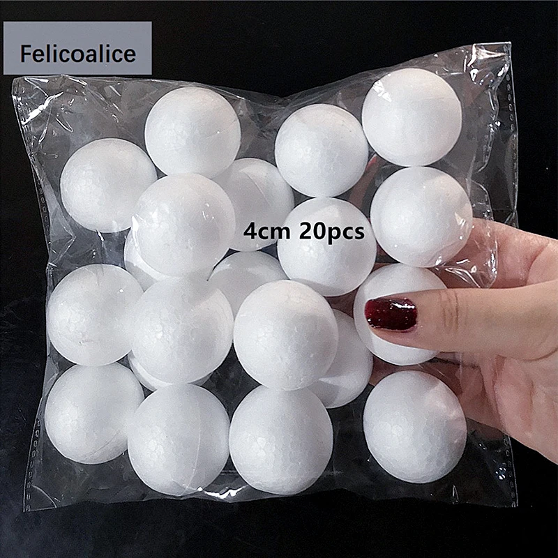 30PCS Solid Foam Balls White DIY Handmade Making Art Crafts Supplies 2CM  4CM