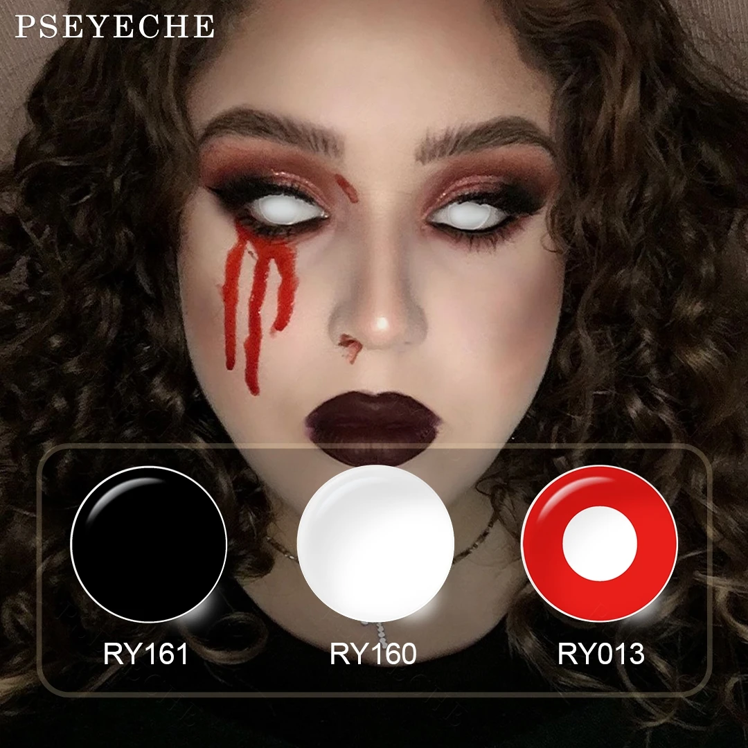Blind Black Contact Lens 1 Pair Cosplay Contacts Lens Blind White