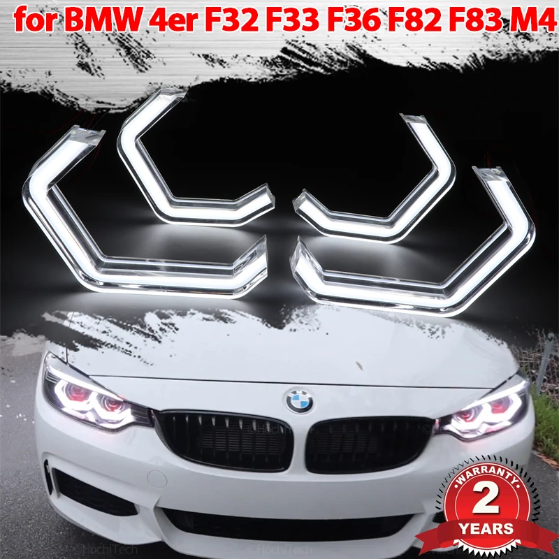 

For BMW 4 Series F32 F33 F36 F82 F83 M4 418i 420i 428i 430i 435i 440i 418d 2013-2019 DTM style LED Angel Eyes Halo Ring Kit